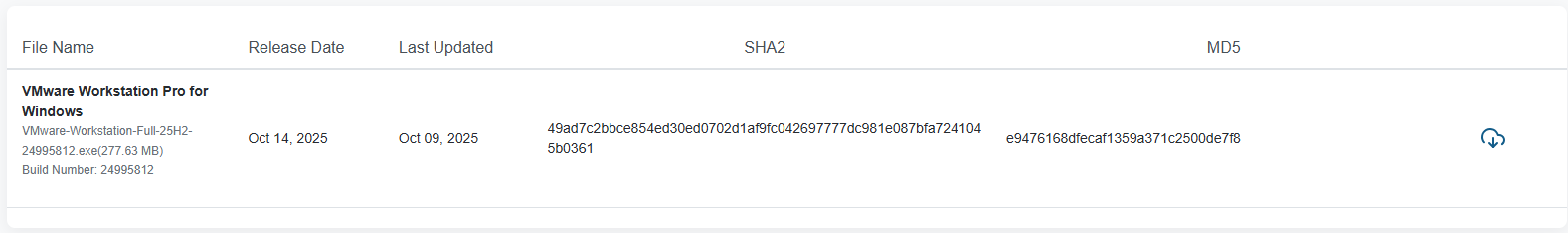 VMware Workstation Pro (For Windows) 25H2