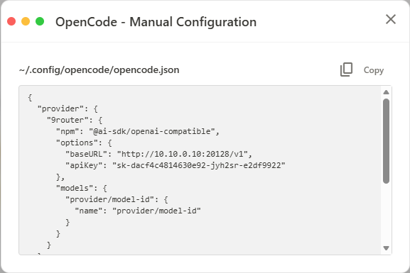 Cấu hình Opencode